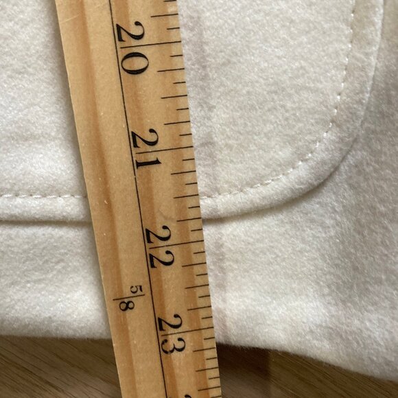 Guess Trench Coat NWOT Wool Off-White Lined Double Breasted w Collar, size XL - Picture 11 of 13